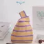 E-WOITD 1 Chiếc Thời Trang Handmade Sợi Sọc Dệt Kim Túi Xách Nữ Thắt Lưng Túi Đeo Tay Hàn Quốc Túi Tote Thường Ngày Có Thể Tái Sử Dụng Túi Mua Sắm E-WOITD