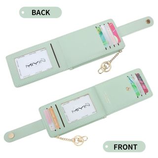 Thời Trang Nhỏ Di Động Bi-Fold Đựng Thẻ Có Móc Khóa Chống Trộm Swipe Nhiều Thẻ Ví Đa Năng Ví Nữ