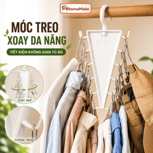 Móc Treo Quần Áo 12 Móc Đa Năng HomeMate, Giá Treo Phụ Kiện Xoay 360°, Tiết Kiệm Không Gian Tủ Quần Áo