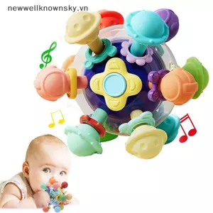 MỚI Quả Bóng Nguyên Tử Cho Bé Montessori Đồ Chơi Cảm Giác Cho 0-6 6-12 Tháng, Đồ Chơi Mọc Răng Cấp Thực Phẩm Cho Bé SKY