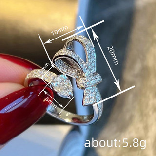 Châu Âu Mỹ ins Phong Cách Mới Nơ Giọt Nước Zircon Nhẫn Nữ