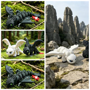 1 Cái Linh Hoạt Khớp Đêm Fury Light Fury Dragon 3D In Đồ Chơi Trang Trí