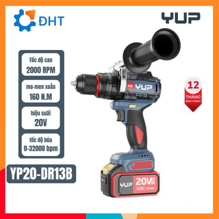 Máy Khoan Pin Động Lực YUPAI YP20 DR13B Pin 20V Đầu Kẹp 13MM 3 Chức Năng- Khoan, Bắt Vít, Đảo Chiều, Chính Hãng