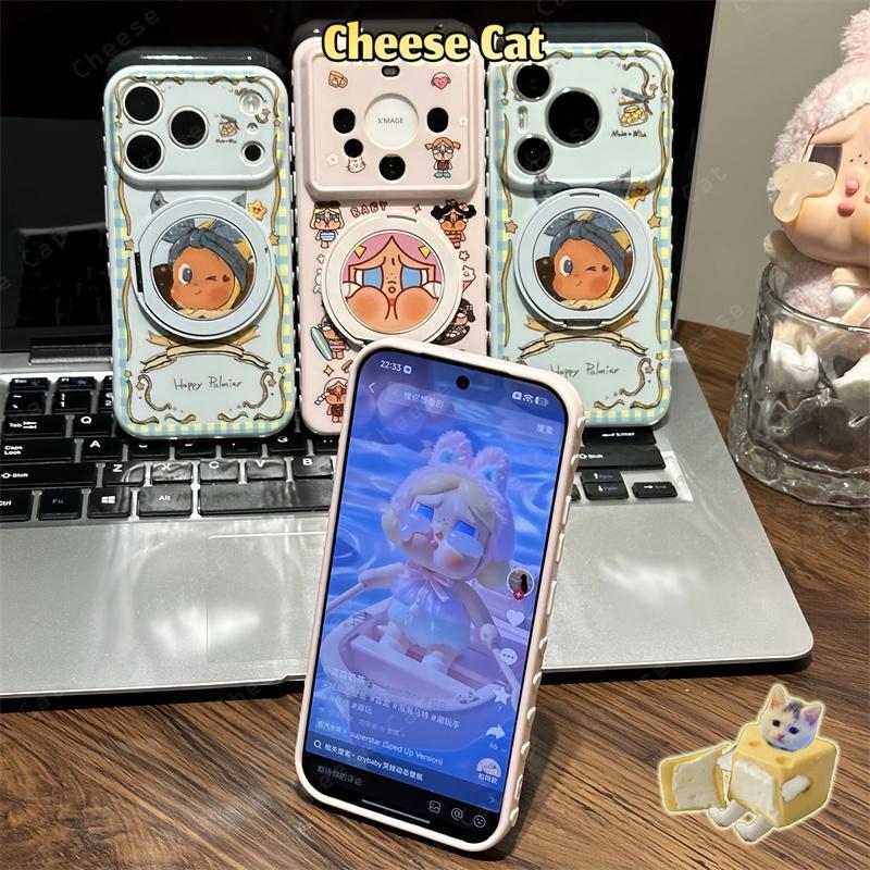 Giá đỡ điện thoại 360 độ Ốp điện thoại búp bê hợp thời trang cho iPhone Ốp cho iPhone 14 13 12 11 15 Plus 16 17 Pro Max