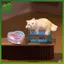 SWEET Mini Cat Fishbowl Figurines Micro Phong Cảnh Trang Trí Sáng Tạo Phụ Kiện Bàn Làm Việc Bộ 2 Món n