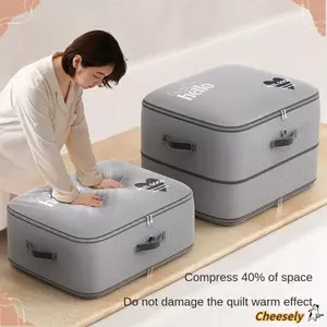Dụng cụ sắp xếp tự nén CHEESELY, Túi đựng đồ chăn bông chống ẩm dung tích lớn, Tiết kiệm không gian bền bỉ Tủ quần áo có thể gập lại chống bụi cho phòng ngủ