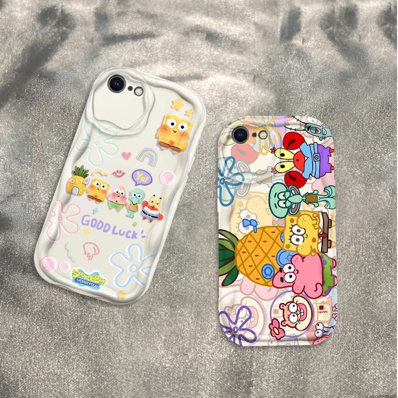Thích hợp cho iPhone 6 6S 6 Plus 6S Plus 7 8 Plus SE 2020 3D TPU mềm SpongeBob SquarePants Vỏ điện thoại chống sốc