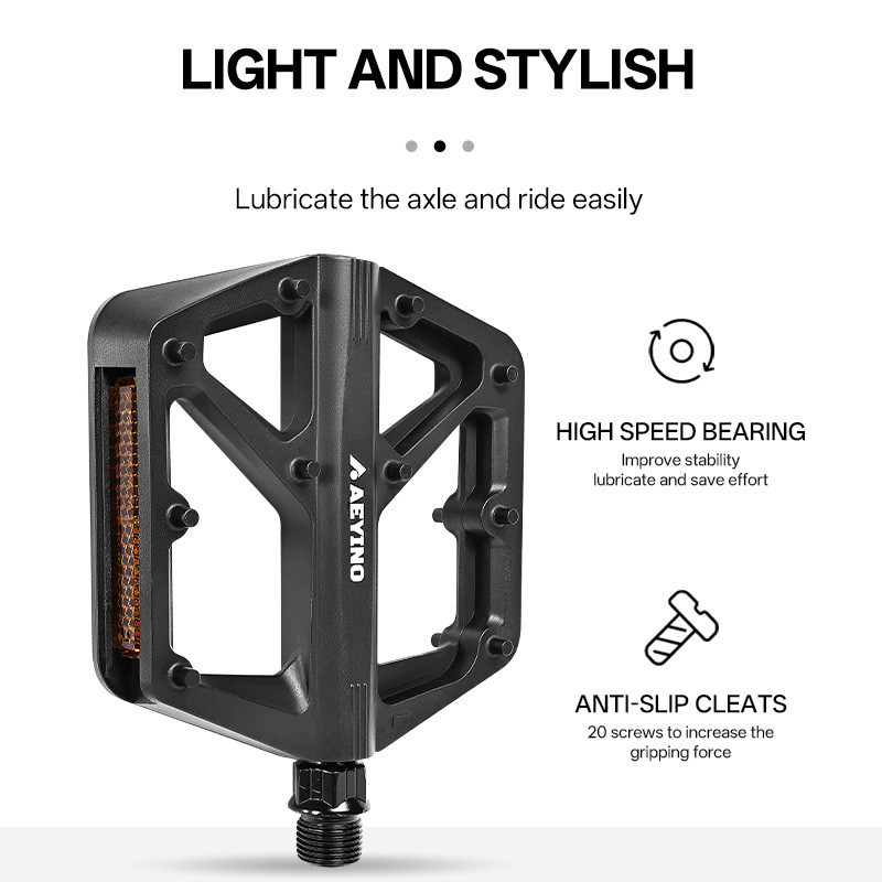 AEYINO Nylon MTB Bàn Đạp Hợp Kim Nhôm Bàn Đạp Xe Đạp Đường Bộ Siêu Nhẹ Kín Vòng Bi Bàn Đạp