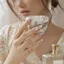 FAVORITEGOODS Giấy Dán Móng Tay, Thiết Kế Ren Đen Trắng Dán Móng Tay, Họa Tiết Sọc Thời Trang Da Báo In Hiệu Ứng Sequin Chuyển Giấy Làm Móng Tay DIY