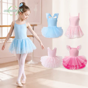 CATMALLER88 Ba Lê TuTu Đầm, Váy Ba Lê Nữ Tay Ngắn Kim Sa Lấp Lánh Cho Bé Gái, Dây Đeo Chéo Chuyên Nghiệp Hoàng Tử Đầm Ba Lê Trình Diễn Trang Phục Tốt Nghiệp