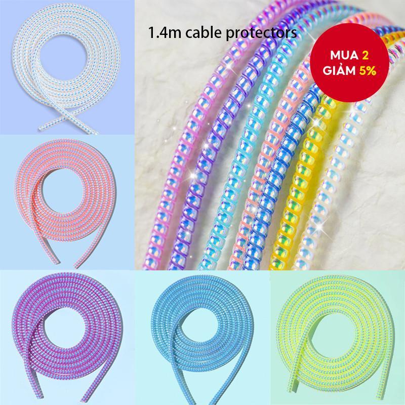 Bảo vệ cáp 1.4m Bảo vệ dây tai nghe Vỏ cáp cho cáp sạc điện thoại di động / dây tai nghe / dây tai nghe