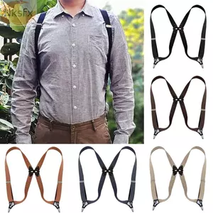 NKSFX Nam Treo Nẹp, Nẹp Có Thể Điều Chỉnh Rộng 3.5cm, Phụ Kiện Trang Phục 2 Kẹp X Hình Đàn Hồi Nẹp Quần Dây Thắt Lưng Tiệc Cưới