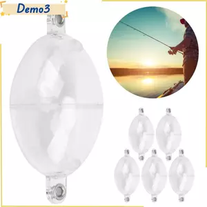 5 Phao bong bóng câu cá, Bóng phao câu cá hình bầu dục 95 × 45mm, Phao bong bóng nhựa màu trắng di động Câu cá thô