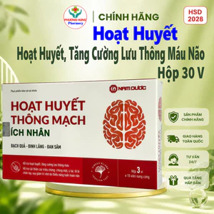 Hoạt Huyết Thông Mạch Ích Nhân Giúp Hỗ Trợ Hoạt Huyết, Tăng Cường Lưu Thông Máu Não - Hộp 30 Viên