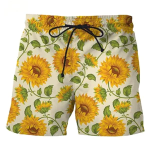 2026 Mới Hướng Dương 3D In Unisex Kỳ Nghỉ Thể Thao Ngoài Trời Quần Short Đi Biển Rời Thường Ngày