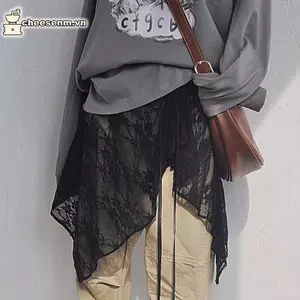 Váy Mini Nữ Cheenm Viền Pháp Ren Và Thêu Gợi Cảm Không Đều Viền Cho Tiệc Tối VN