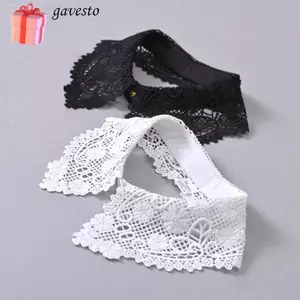 Cổ giả GAVESTO, Cổ giả có thể tháo rời hoa ren, Cổ trang trí màu trắng đen