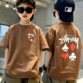 Áo Thun Trẻ Em Bé Trai Gái In  Bài Tứ Loại, Áo Bông Ngắn Tay Hè Phong Cách Street Size 3-12 Tuổi COD