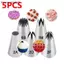 {AKIN} Bộ 5 Đầu Phun Bằng Thép Không Gỉ Cho Bánh Ngọt Bánh Fondant Trang Trí Món Tráng Miệng Đám Cưới {a}