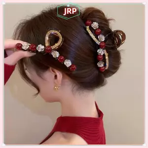 JRP Camellia Ngọc Trai Kẹp Tóc Bé Gái Thanh Lịch Đuôi Ngựa Kẹp Cá Mập Ngọt Ngào Cua Móng Vuốt Phụ Kiện Tóc Mũ JRP