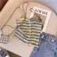 Phiên bản Hàn Quốc Áo Vest sọc ngắn phong cách giả Dopamine Co giãn Đan Camisole nhỏ