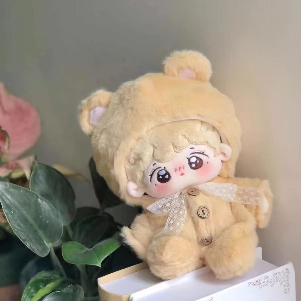 10cm Quần Áo Cho Bé 20 Quần Áo Dễ Thương Lông Gấu Sang Trọng Hai Mảnh Bộ Búp Bê Cotton Có Mũ Trùm Đầu Thay Thế Búp Bê 6.10