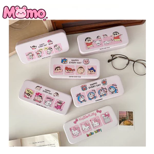 Hộp đựng kính lật hoạt hình gấu dễ thương, Hộp kính mắt di động chịu áp lực cho học sinh
