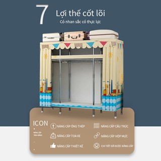 Tủ quần áo vải LEEGO có khung kim loại và vỏ chống bụi, 85 – 205cm, Lắp ráp dễ dàng, Tiết kiệm không gian