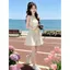 Đầm Vest không tay cổ hẹp sang trọng thời trang dành cho nữ Mùa hè Phong cách mới Cổ chữ V kiểu Pháp có dây buộc Mi