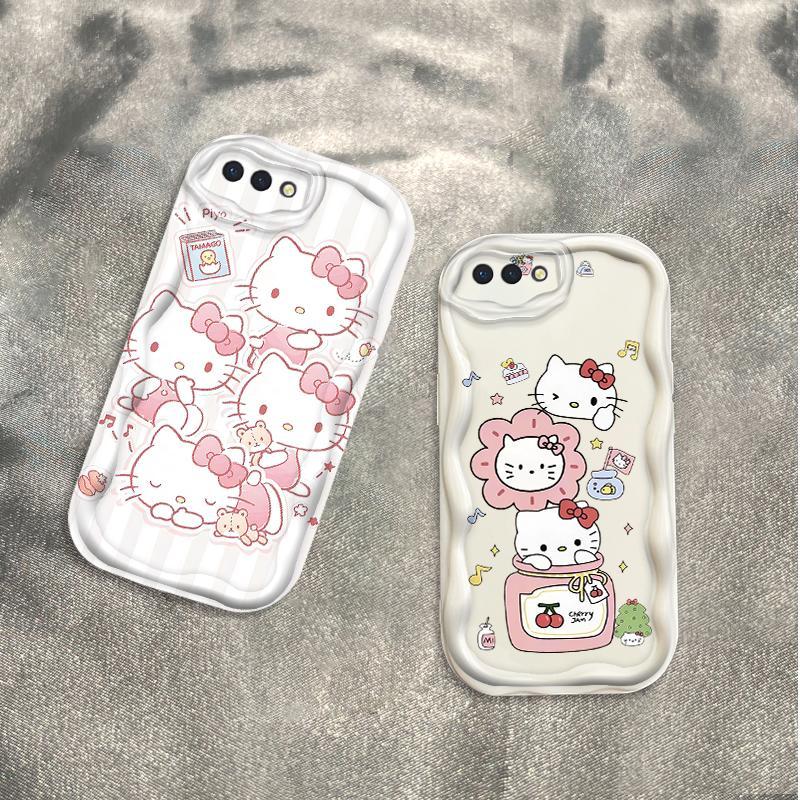 Thích Hợp Cho OPPO A3S A12E A1K AX5 Realme C2 Bảo Vệ 3D Mềm TPU Kitty Cat Vỏ Điện Thoại Chống Sốc