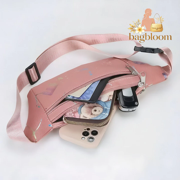 Women's Korean-Style Nylon Belt Bag – Multi-Pocket, Water-Resistant, for Travel – 2