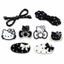 Set Charm Hello Kitty Đen Trắng Nơ Chấm Bi Kawaii Cute ✨