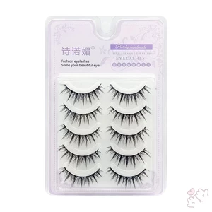 Shinomay Fairy Demon Style Lông mi giả nhọn 5 cặp sợi tự nhiên Thoải mái khi mặc