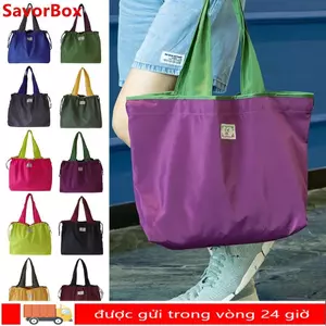 Túi mua sắm SAVORBOX Dây rút có thể gập lại Thân thiện với môi trường Túi tạp hóa du lịch tái sử dụng