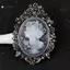 KUZHEN 1X Vintage Cameo Phong Cách Victoria Pha Lê Tiệc Cưới Nữ Mặt Dây Chuyền Thổ Cẩm Pin HOT