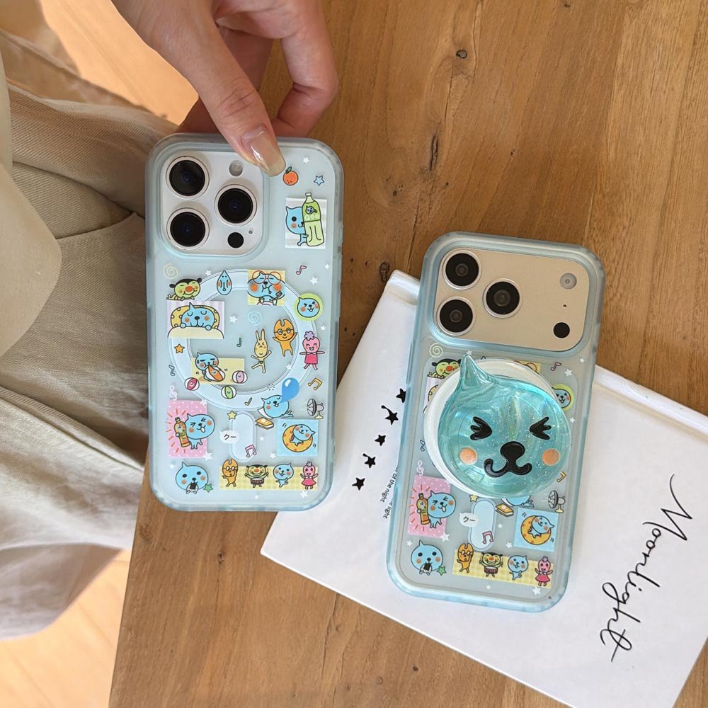 Ốp Lưng Cứng Tương Thích Với iPhone 13 14 14Pro 14ProMax 15 15Pro 15ProMax 16 16Pro 16ProMax 17 17Pro 17ProMax Ốp Nam Châm Họa Tiết Queer Xanh