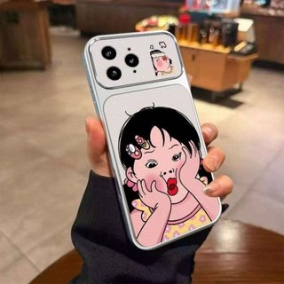 Dành Cho IPhone 17 16 15 14 Plus 13 12 11ProMax X XR XS Creative Funky Emoji cô gái cửa sổ lớn trường hợp điện thoại