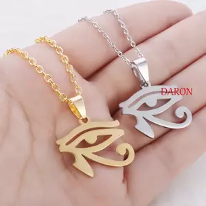 DARON The Eye of Horus Vòng Cổ, Patron Saint Sacred Wedjat Vòng Cổ Mắt, Thời Trang Pharaoh Ai Cập Cổ Đại Thần Bầu Trời Nữ Mặt Dây Chuyền Vòng Cổ Trang Sức
