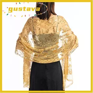 Khăn choàng dạ hội GUSTAVA, Tiệc cô dâu Lady Cape Wraps, Đám cưới phù dâu Sequined Wraps