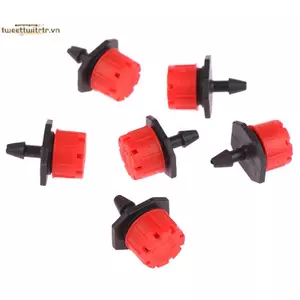 TRTR 50 Chiếc 1 / 4 '' Barb Đỏ Có Thể Điều Chỉnh Vòi Phun Tưới Vườn Tưới Tưới Tưới Rắc Phát Micro Nhỏ Giọt Ban Công Sân Nhà Kính VN
