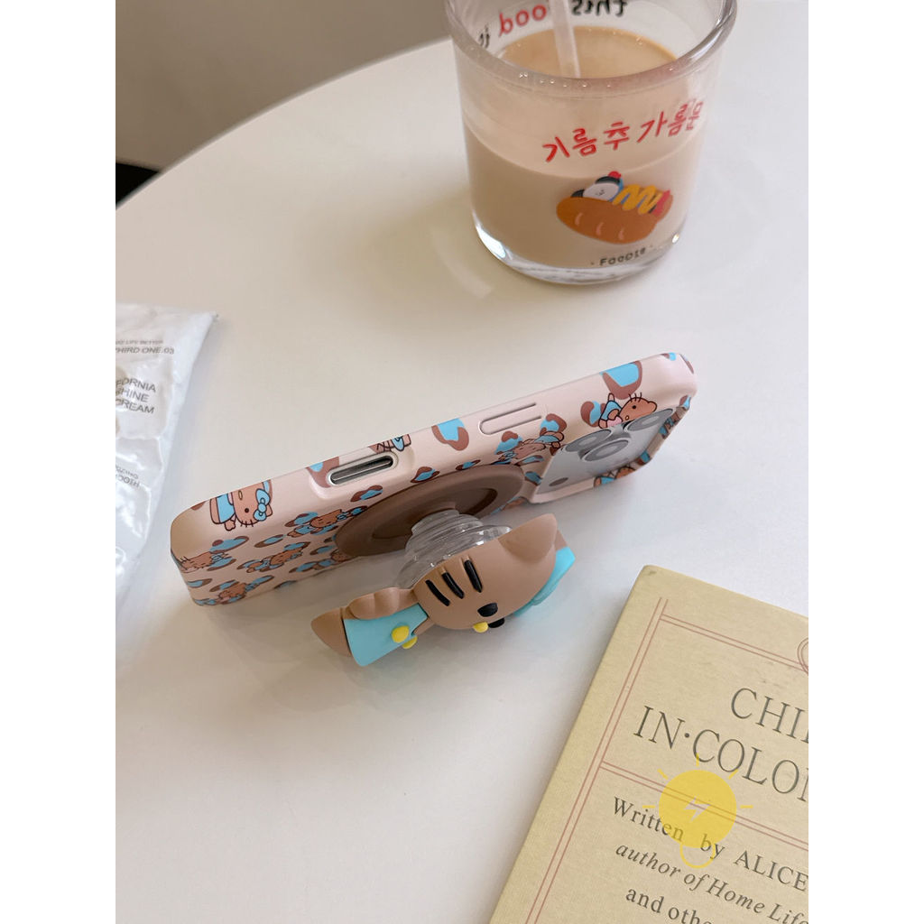 Phone Case For iPhone 17 Pro Max 16 15 with Griptok TPU Magnetic Leopard Print Leopard Kitty Aesthetic Korean Cute