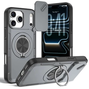 Ốp từ tính chống rơi cấp quân sự cho IPHONE 17 16 15 PRO PLUS PROMAX | 360° Chân đế xoay + Vỏ ống kính trượt | Hỗ trợ gắn trên ô tô từ tính siêu mạnh