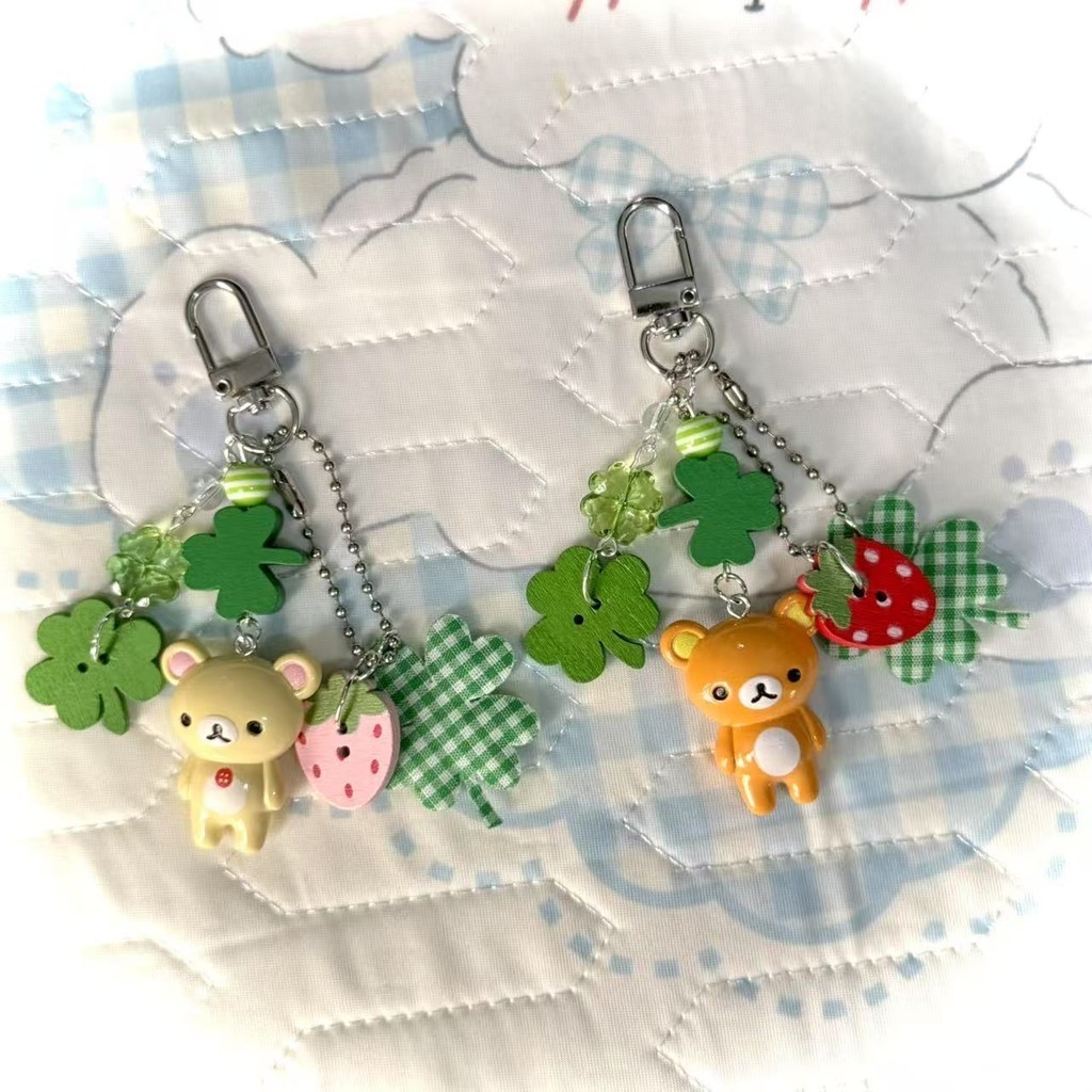 Cỏ Bốn Lá Rilakkuma Nhật Bản Cổ đại Dễ Thương Thiên Niên Kỷ Mặt Dây Chuyền Mặt Dây Chuyền Ccd Móc Khóa Quà Tặng