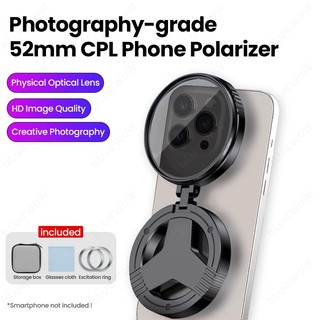 Ống kính phân cực CPL 52mm từ tính cho smartphone Giảm phản xạ, Gắn từ tính, Máy ảnh di động