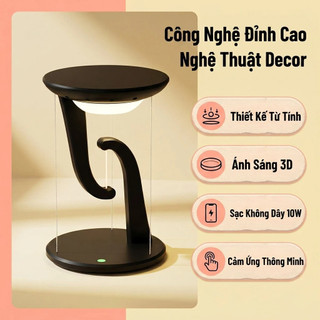 [Bảo hành 1 năm] Đèn bàn VINZEO Witch (Phiên bản tròn) -Thiết kế treo độc đáo-10W Sạc không dây-Đèn ngủ trang trí sang trọng-Điều khiển cảm ứng thông minh