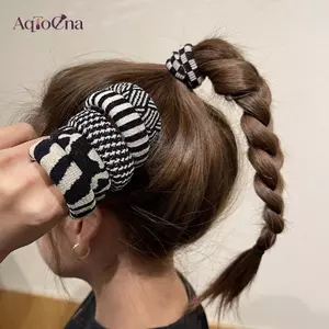 AqToCna 5 Chiếc Thời Trang Và Trắng Vintage Kẹo Cao Su Lớn Dây Đàn Hồi Liền Mạch Đuôi Ngựa Giữ Hot Girl Nữ Dây Buộc Tóc AqToCna