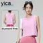 YICA Slim Fit Yoga Top, Áo chạy bộ thể dục nữ thân thiện với da thoáng khí, Cổ tròn khô nhanh mềm mại thoải mái thể thao hàng đầu mùa hè