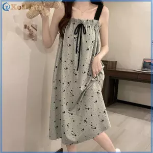 XOITU Thời Trang Thường Ngày Rời Hoạt Hình Dễ Thương Treo Váy Ngủ Có Miếng Lót Ngực Cho Nữ VN