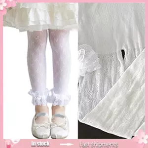 Quần legging Nylon co giãn YOI cho bé gái Tính năng viền ren tinh tế Thưởng thức