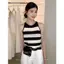 Thái Lan Đẹp Nhỏ Camisole Hình Chữ I Áo Vest Nữ Mùa Hè Mặc Ngoài Không Tay Sọc Băng Lụa Đan Tắt @ -